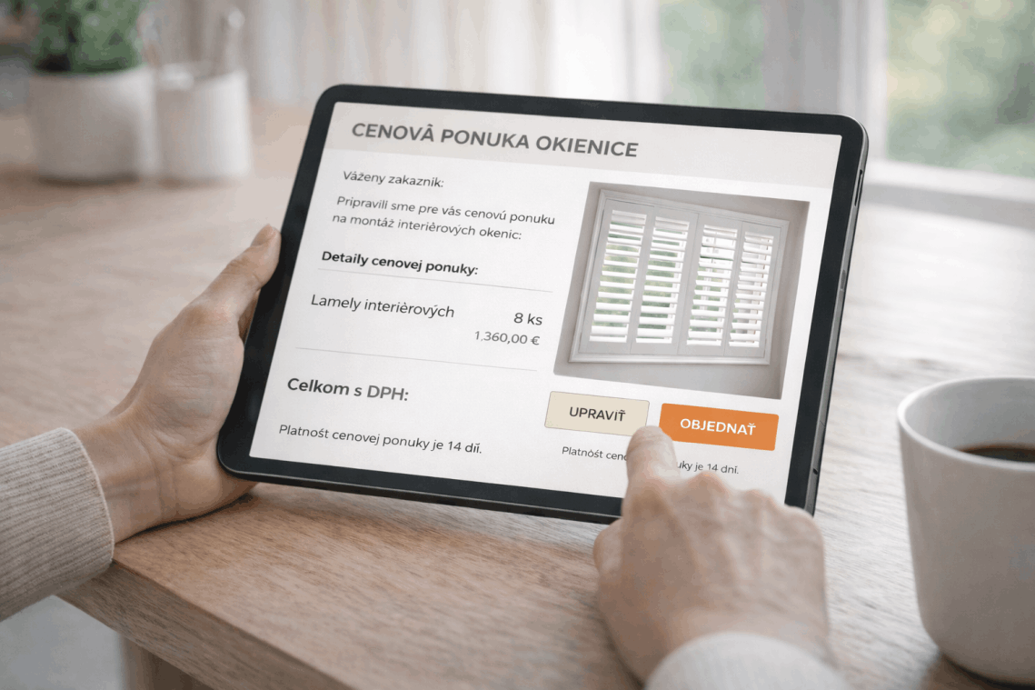 interierove okenice na mieru proces objednavky individualny pristup Slovensko bratislava