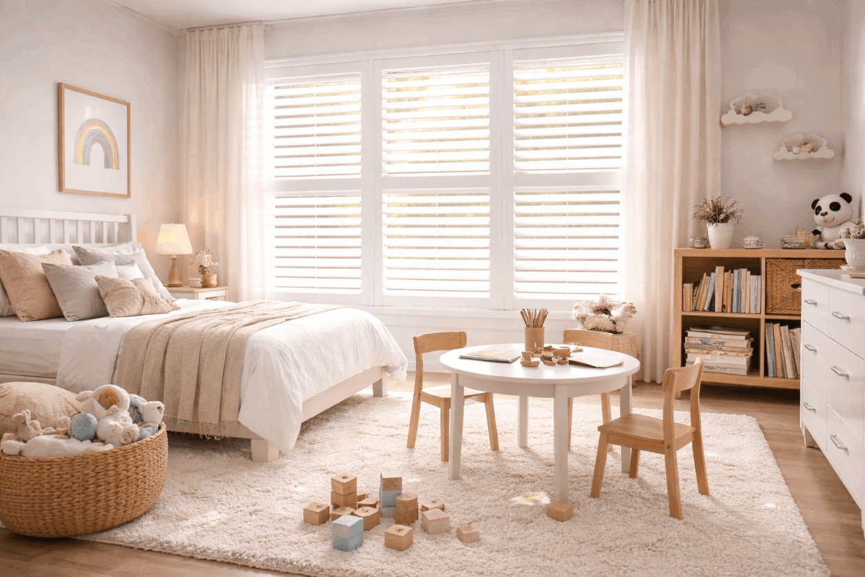 Plantážne okenice v obývačke 